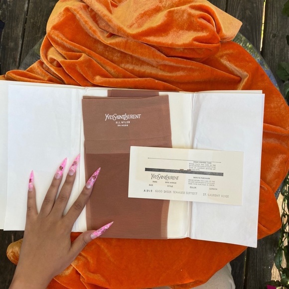 Vintage Yves Saint Laurent Brown Stockings - Picture 2 of 4